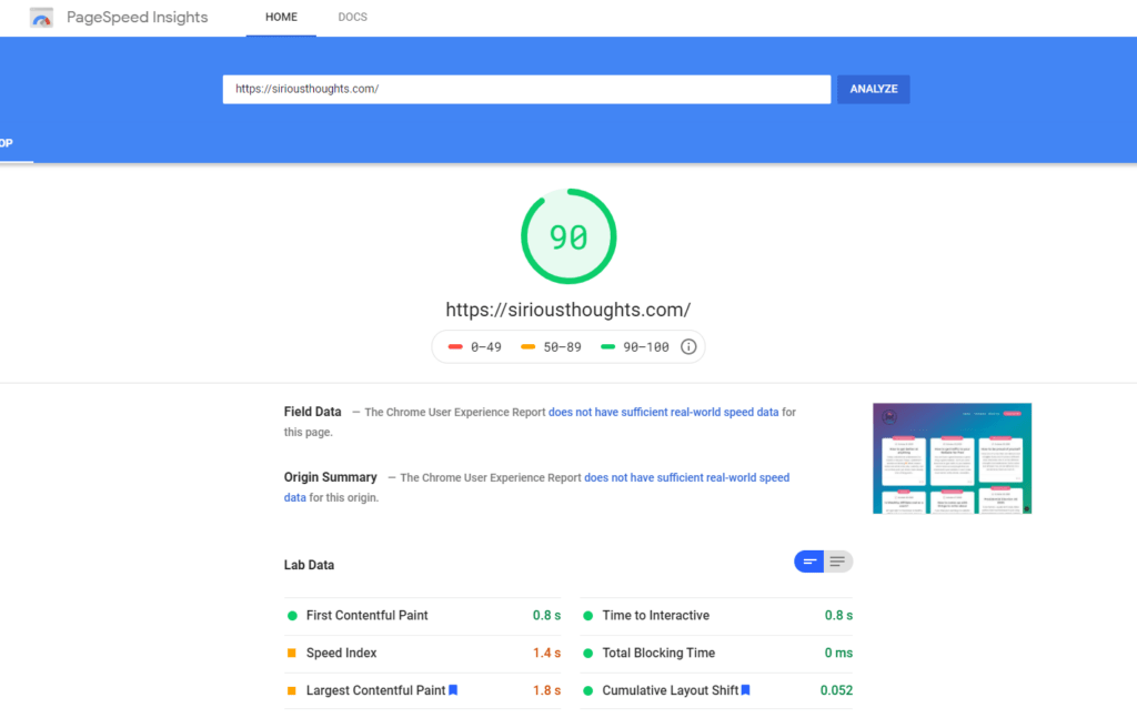 Google Page Speed Insight improve SEO score