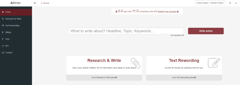 AI For Writers - Generate Articles - Online Marketing